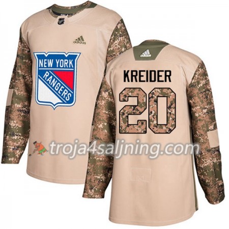New York Rangers tröja Chris Kreider 20 Adidas 2017-2018 Camo Veterans Day Practice Authentic - NHL Tröjor Herr